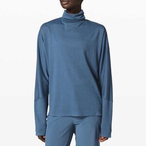 Lululemon Moraine Turtleneck Merino Wool Oil Slick Blue Layering Running Winter